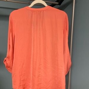 SOHO NY & Company Coral Roll Tab Sleeve Button Blouse - Size M